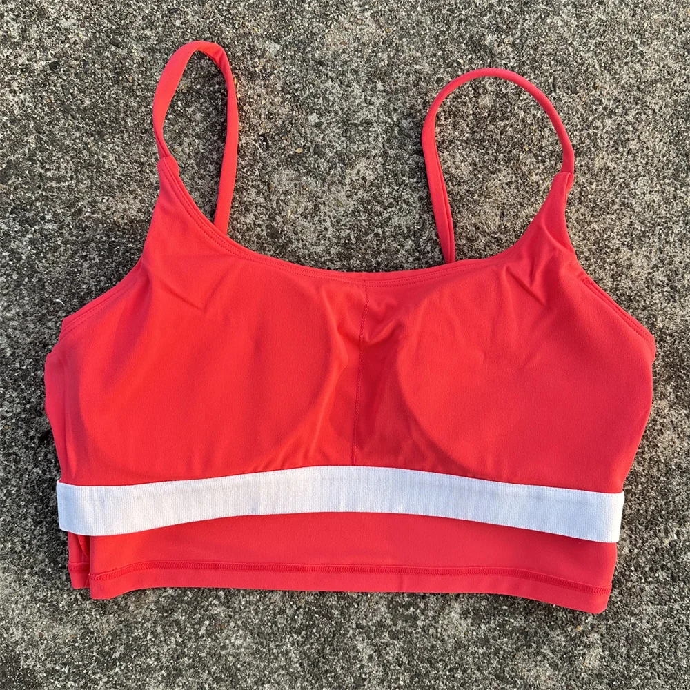Sujetador deportivo de Color sólido para mujer, Top para gimnasio, Yoga, triángulo, sin espalda, atlético, recortado en la espalda, entrenamiento ajustado cruzado, suave con almohadilla para el pecho