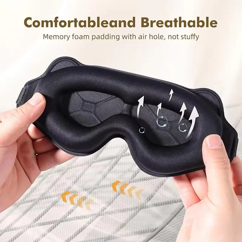 Antifaz 3D Contorneado con Peso para Dormir de Lado, Suave y Cómodo, 100% Bloqueo de Luz, Sin Presión en los Ojos, para Hombres y Mujeres