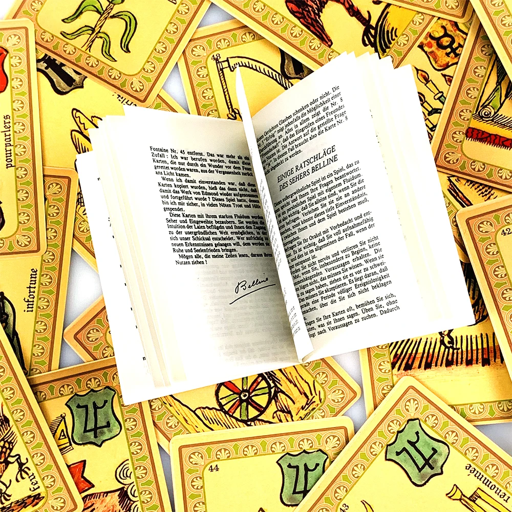 Cartas Oracle Belline Versión Francesa, Cartas de Adivinación, Juego de Mesa de Lectura Psíquica Misteriosa con Instrucciones en Papel