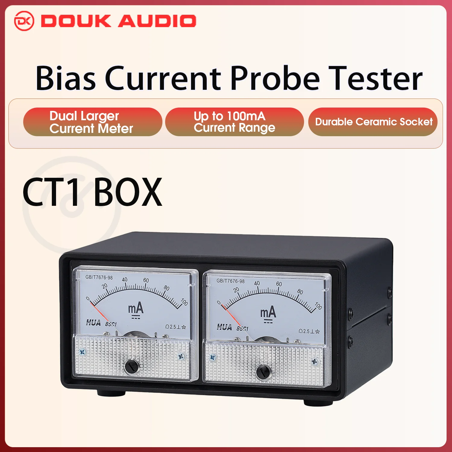 Douk Audio-probador de sondas de corriente de polarización Dual de 8 pines + medidor de amperios Dual grande para tubos EL34,KT88,6L6,6V6,5881,6550,KT66,KT100,KT120