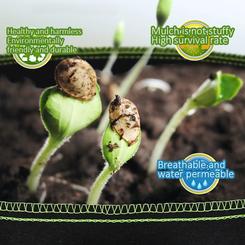 Bolsas de Cultivo de Fieltro de 5, 10 y 20 Galones, Bolsas de Cultivo Gruesas de Tela No Tejida para Plantas, Plántulas, Patatas y Árboles, Cubos de Cultivo Plegables