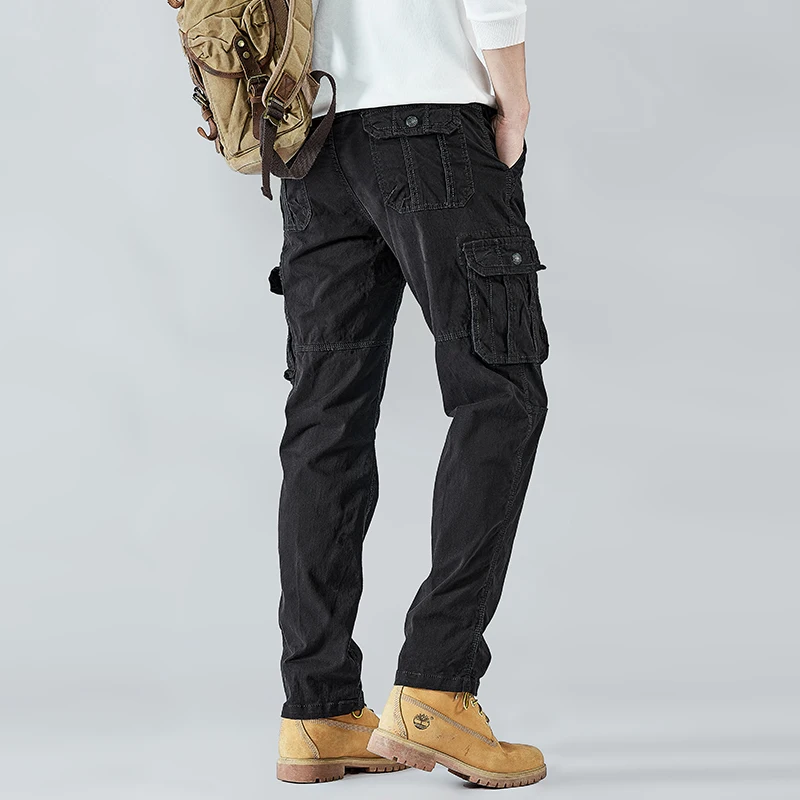 Pantalones Cargo para Hombre 2026, Corte Recto, Algodón Elástico, Pantalón Táctico Militar, para Campamento, Pesca, Trabajo, Casual, Color Caqui