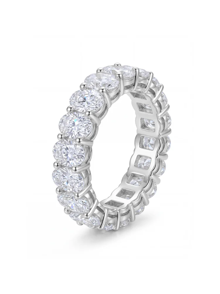 Anillo de moda ovalado de circón Original de Plata de Ley 925 para mujer, regalo de compromiso, boda, joyería fina de lujo de alta calidad