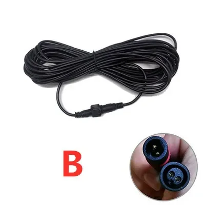Cable de extensión de 5 metros para foco Solar, Cable impermeable de 2 pines, conector macho a hembra, reflector, Cable Universal de 5 M