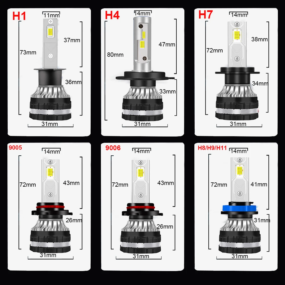 Domx H4 Led Canbus H7 luz LED para coche H8 H9 H11 9005 HB3 9006 HB4 9012 bombilla de faro Led Kit de luz antiniebla para automóvil 6000K 12V