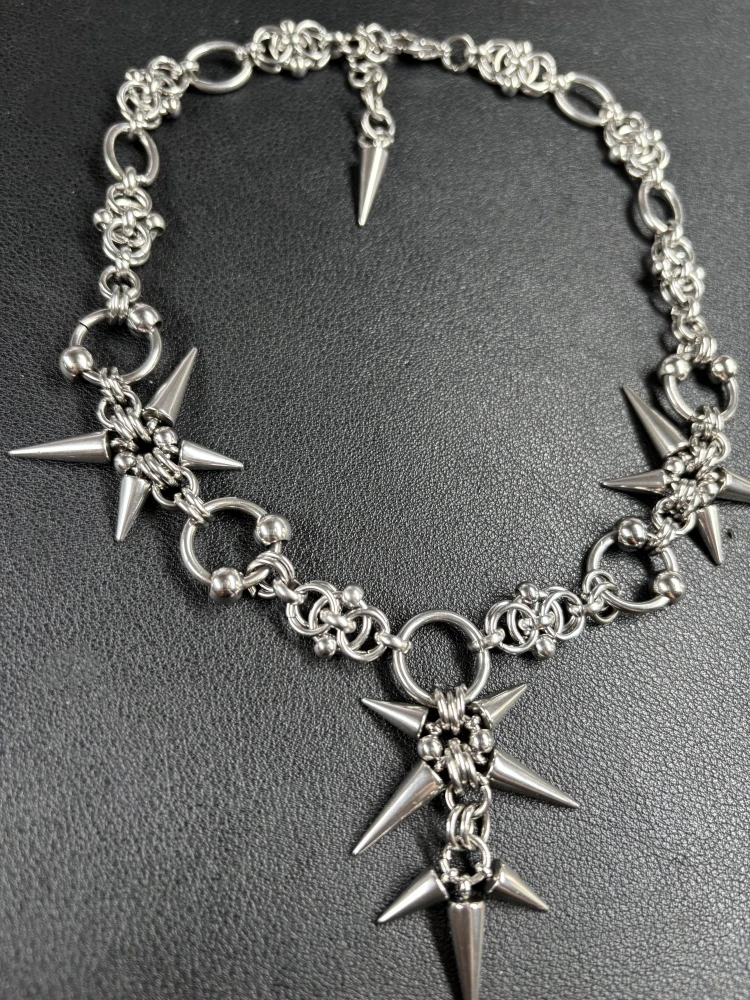 Cadena con colgante de remache Punk Grunge Rock, collar geométrico hecho a mano a la moda, joyería gótica, accesorios de Hip Hop