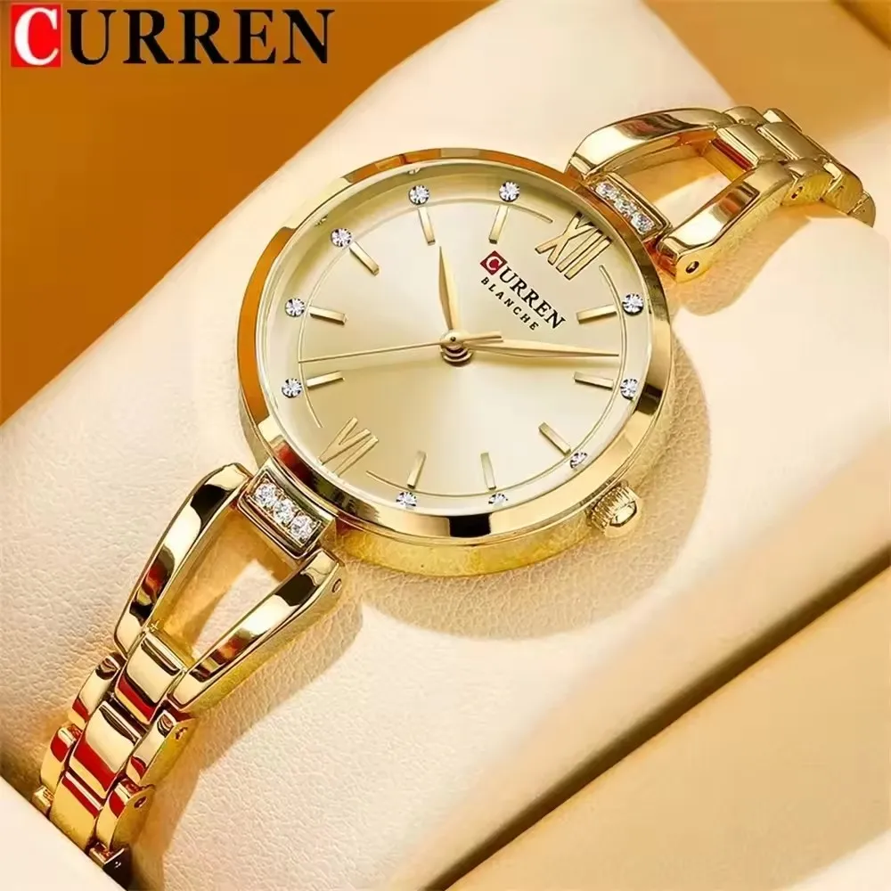 Reloj de Cuarzo de Acero Inoxidable para Mujer CURREN 9092, Reloj de Lujo y Elegante, Relojes de Pulsera para Mujer de Negocios, Relojes De Mujer