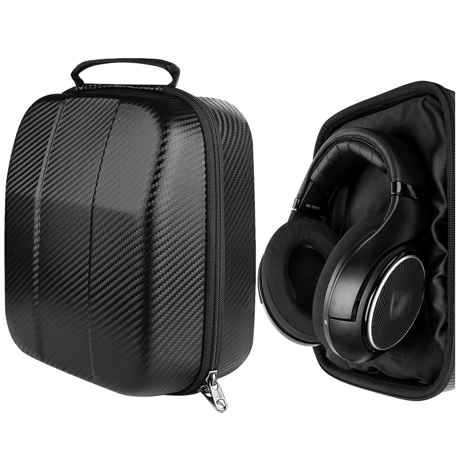 Geekria - Funda para auriculares HD 599 598 HD 660s HD 650 AKG K845, estuche rígido portátil protector para almacenamiento de cables de auriculares