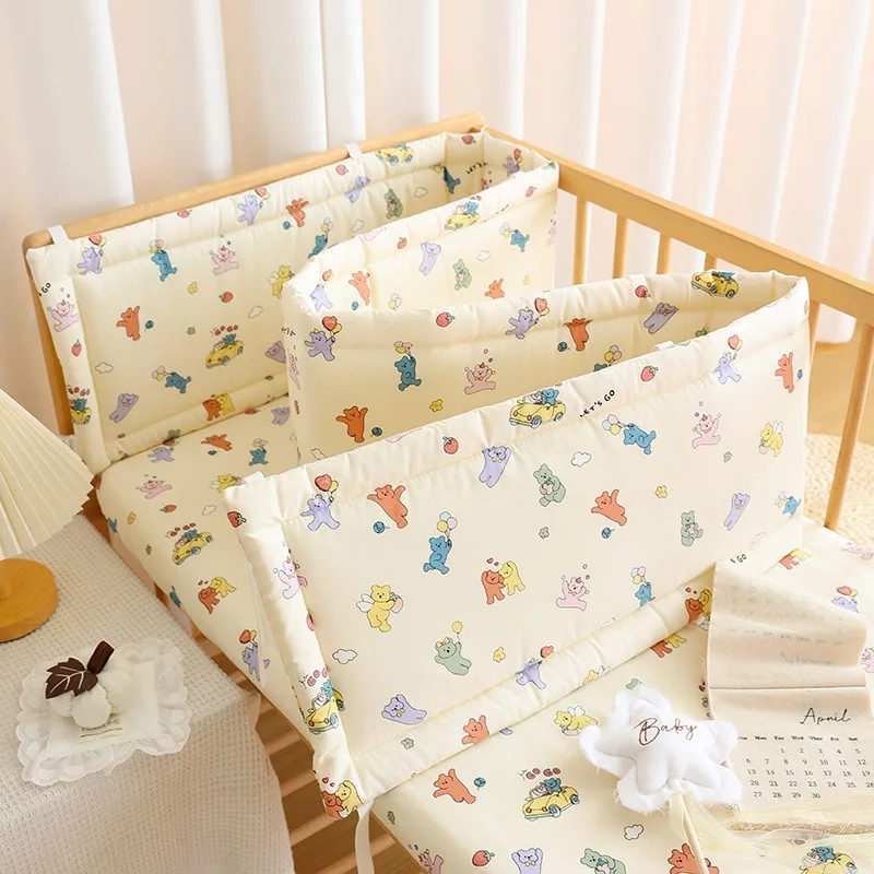Parachoques para cuna, riel para cama de bebé puro y suave, tiras anticolisión para cama de bebé, cubierta protectora para cama de bebé, parachoques para cama de bebé