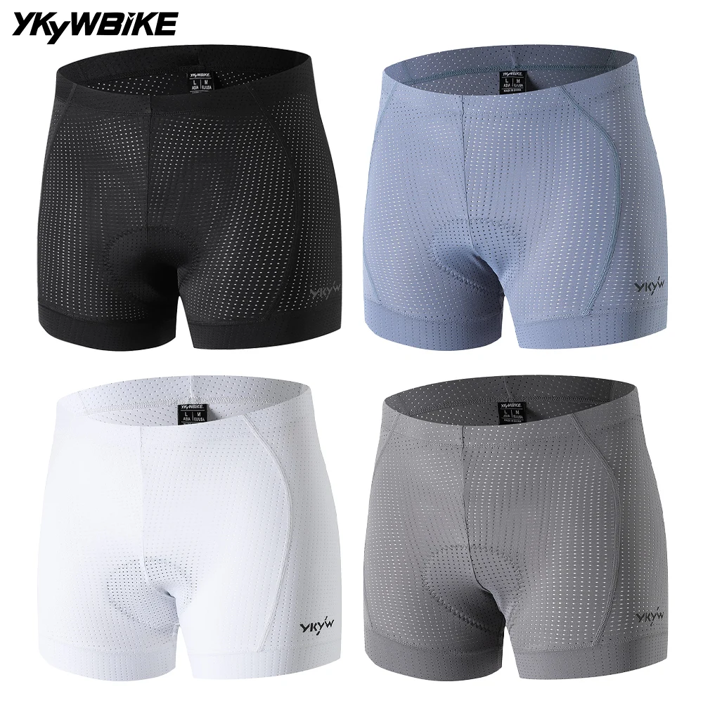 YKYWBIKE Ropa Interior de Ciclismo para Hombre, con Acolchado de Esponja de 200 kg/m³, Calzoncillos para Bicicleta de Carretera, Pantalones Cortos de Ciclismo, Ropa para Ciclismo de Larga Distancia MTB