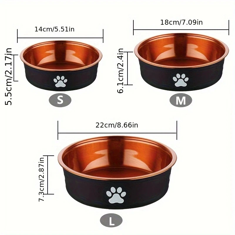 Cuencos antideslizantes para perros, cuencos de alimentación para perros pequeños, medianos y grandes y fuentes de agua, comederos para mascotas de acero inoxidable, accesorios para perros