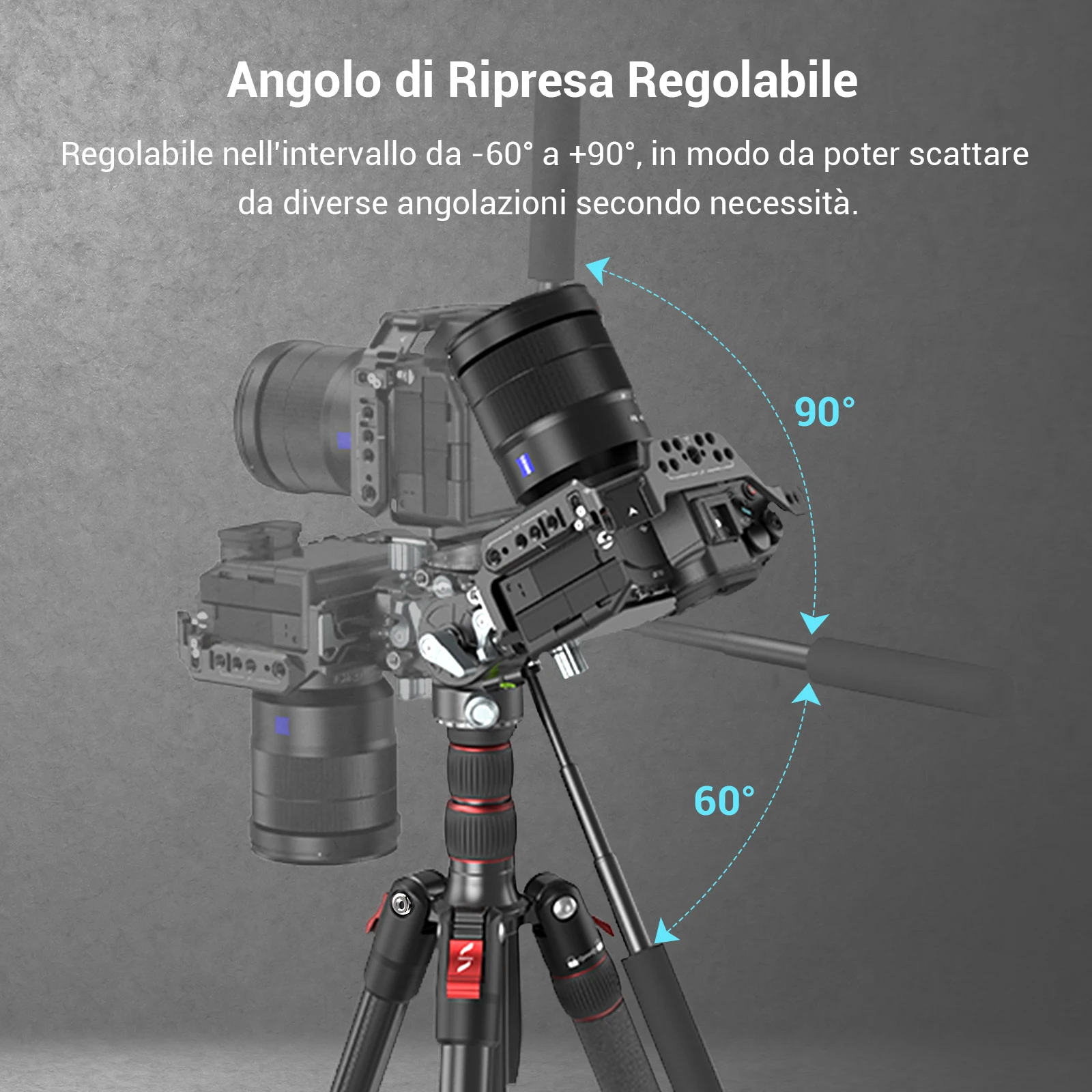 SmallRig-Cabezal de vídeo ligero y fluido, giratorio de 360 ° con mango telescópico extraíble, ajustable, ligero, portátil, 3457