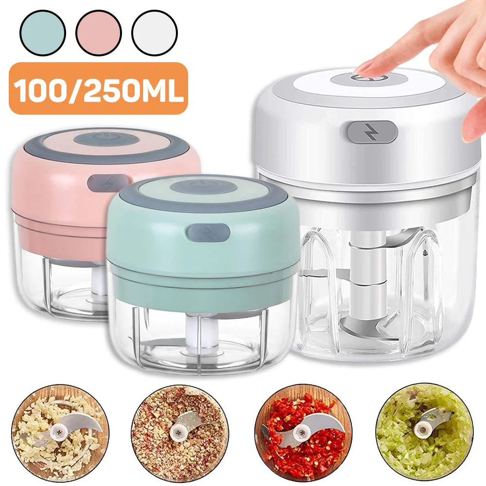Picadora eléctrica de alimentos para cocina, Mini trituradora de ajo, picadora de carne portátil USB, picadora de verduras para Gadgets de cocina