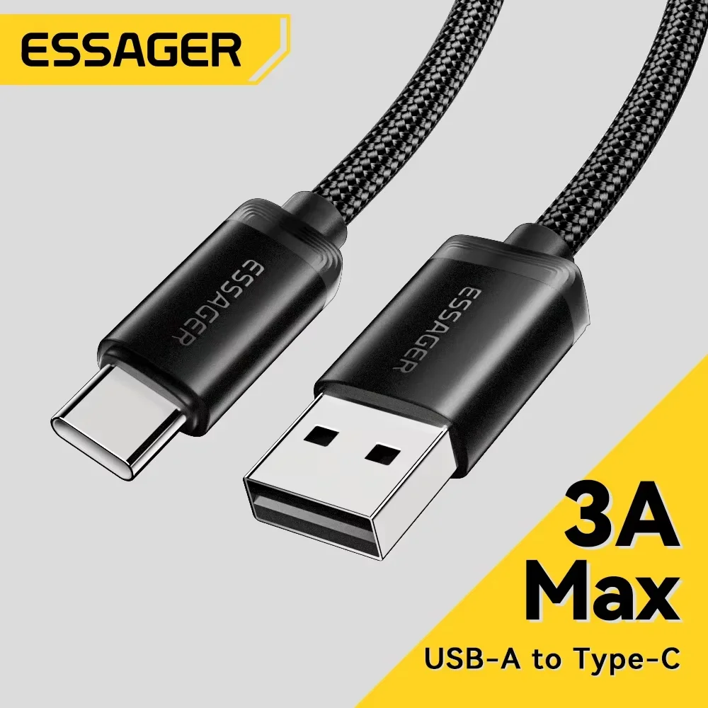 Cable USB tipo C Essager 3A para Iphone 15 Plus Huawei Mate60 P60, Cable de carga rápida, Cable de datos USB-C para Xiaomi Samsung