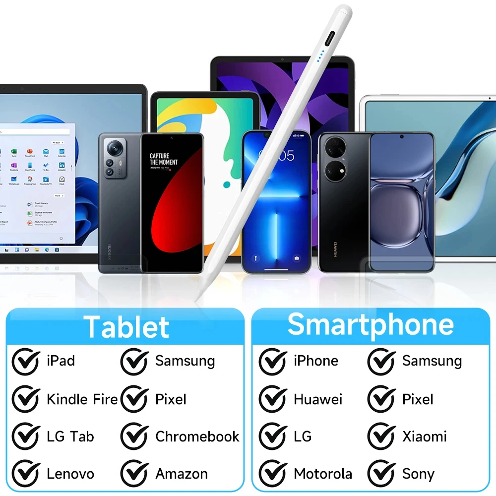 Lápiz Óptico Universal para Pantalla Táctil Capacitiva Android iOS, Lápiz para iPad, iPhone, Huawei, Xiaomi, Windows, Lenovo, Tableta