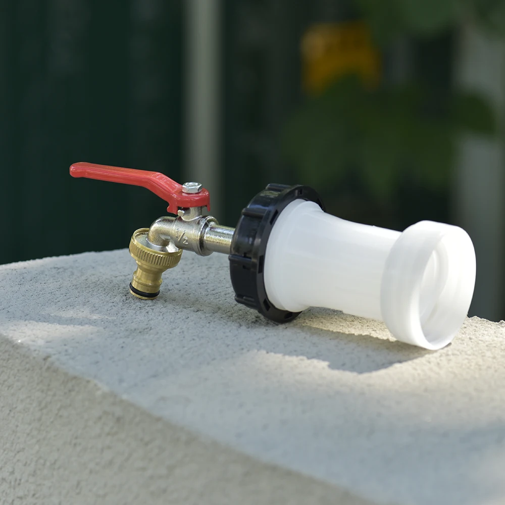 Junta de extensión S60*6 para contenedores IBC con grifo de aleación, adaptador de válvula de repuesto para montaje en un tanque de agua de lluvia IBC
