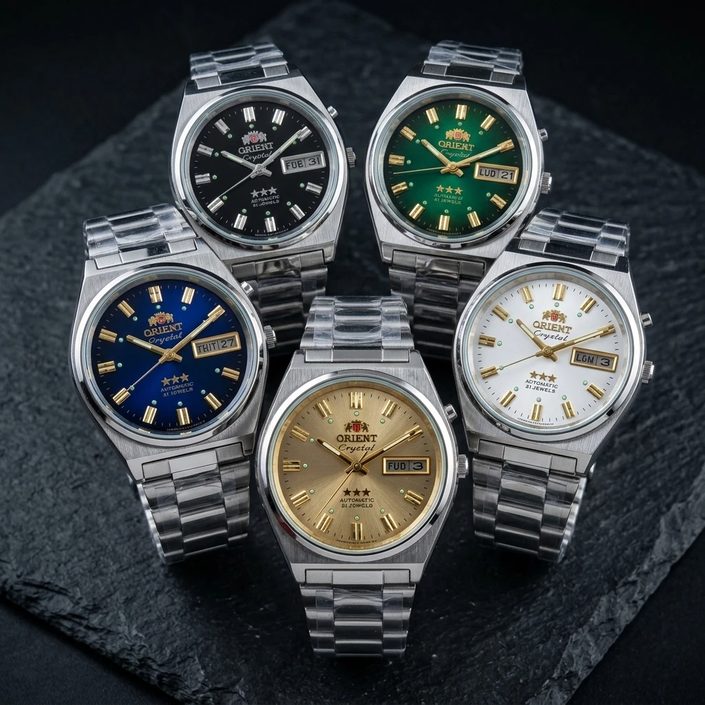 Reloj mecánico automático ORIENT de 36mm para hombre, pulsera de acero inoxidable, fecha luminosa, 21 joyas, reloj de pulsera de negocios