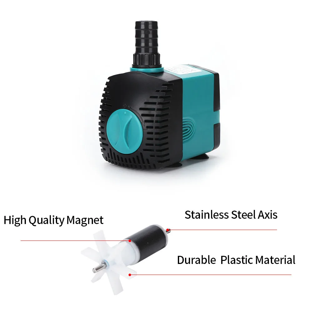 Bomba de fuente de agua sumergible ultrasilenciosa de 3-60W, filtro para estanque de peces, bomba de agua para acuario, fuente de tanque, UE, EE. UU., 220V-240V