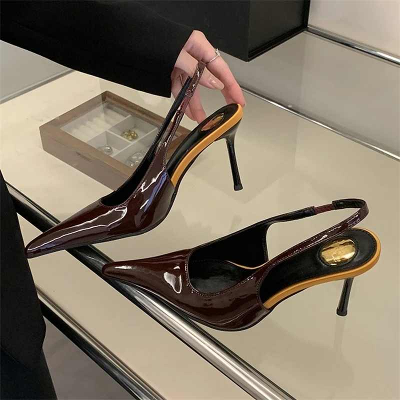 Zapatos de Tacón Alto con Punta en Pico y Hebilla Trasera de Diseñador, Elegantes y Sensuales para Mujer, Ideales para Bodas, Banquetes y Vestidos