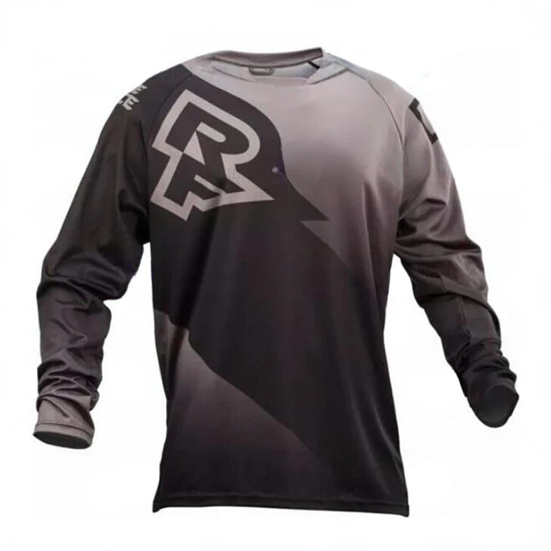 Deportes de carretera verano cuesta abajo al aire libre manga larga sudor secado rápido Motocross cuesta abajo bicicleta de montaña camiseta de ciclismo para hombres