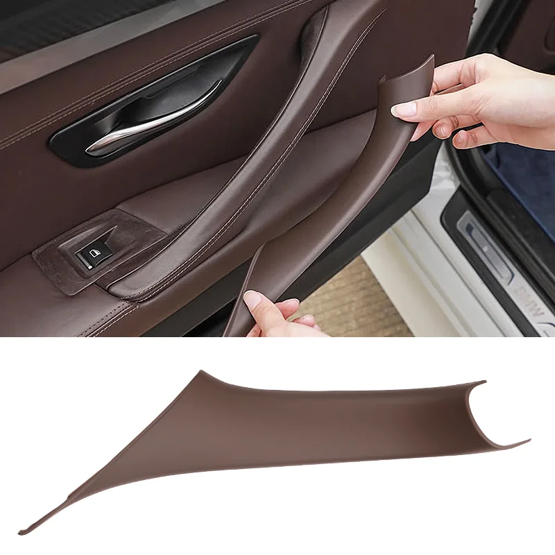 Para BMW 5 Series F10 2011-2017 LHD fibra de carbono puerta de coche manija Interior Panel embellecedor cubierta Interior Protector pegatinas Accesorios