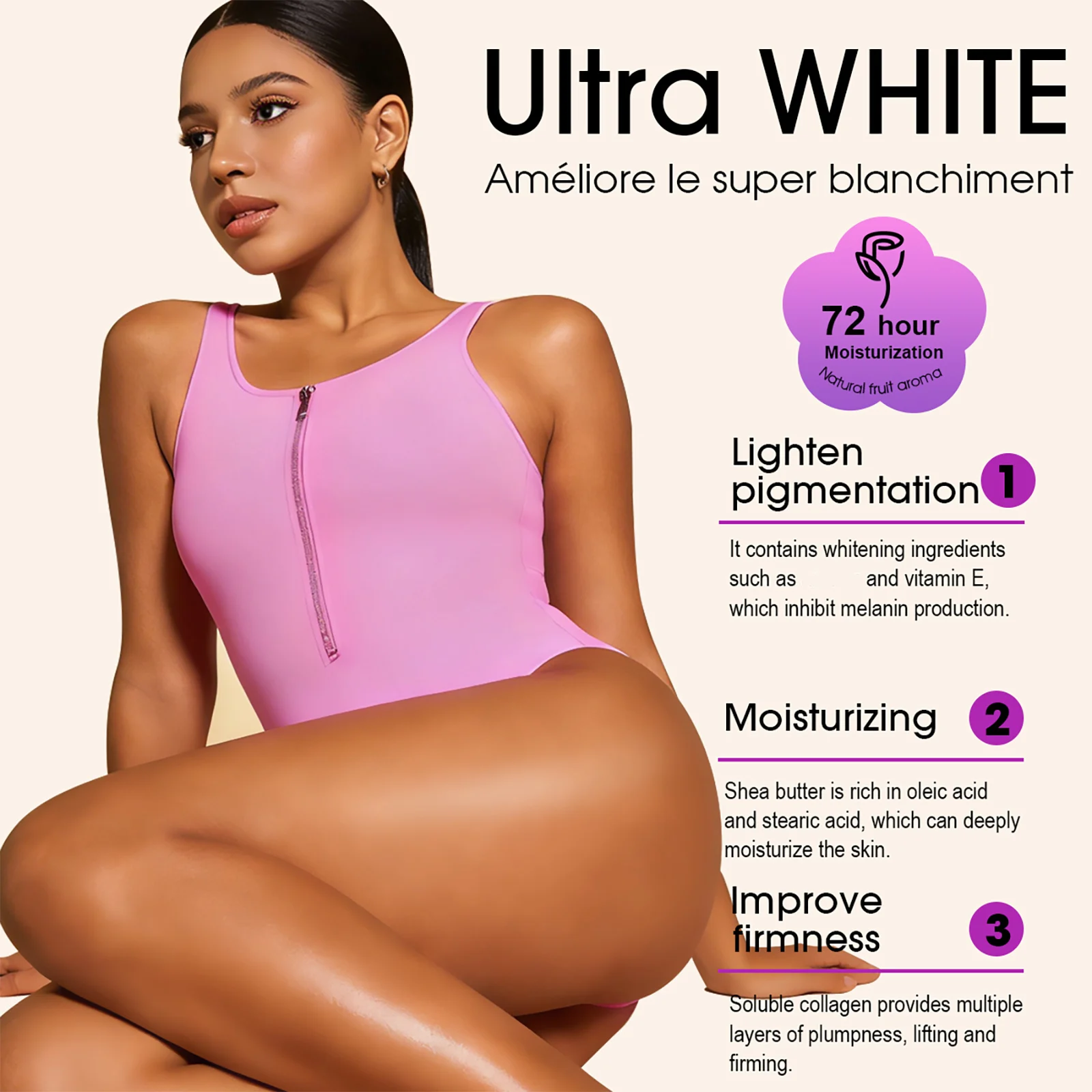LKIAE Ultra Glutatión y Colágeno Loción Corporal, Blanqueadora, Hidratante, Antipigmentación, Manchas Oscuras, Unifica el Tono de Piel, 440ml