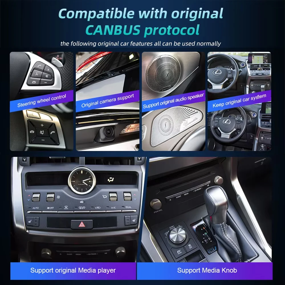 Radio Auto con Carplay Inalámbrico Nunoo Android 14 para Lexus IS RC 200 250 300 350 200t 300h Reproductor Multimedia Navegación GPS DSP