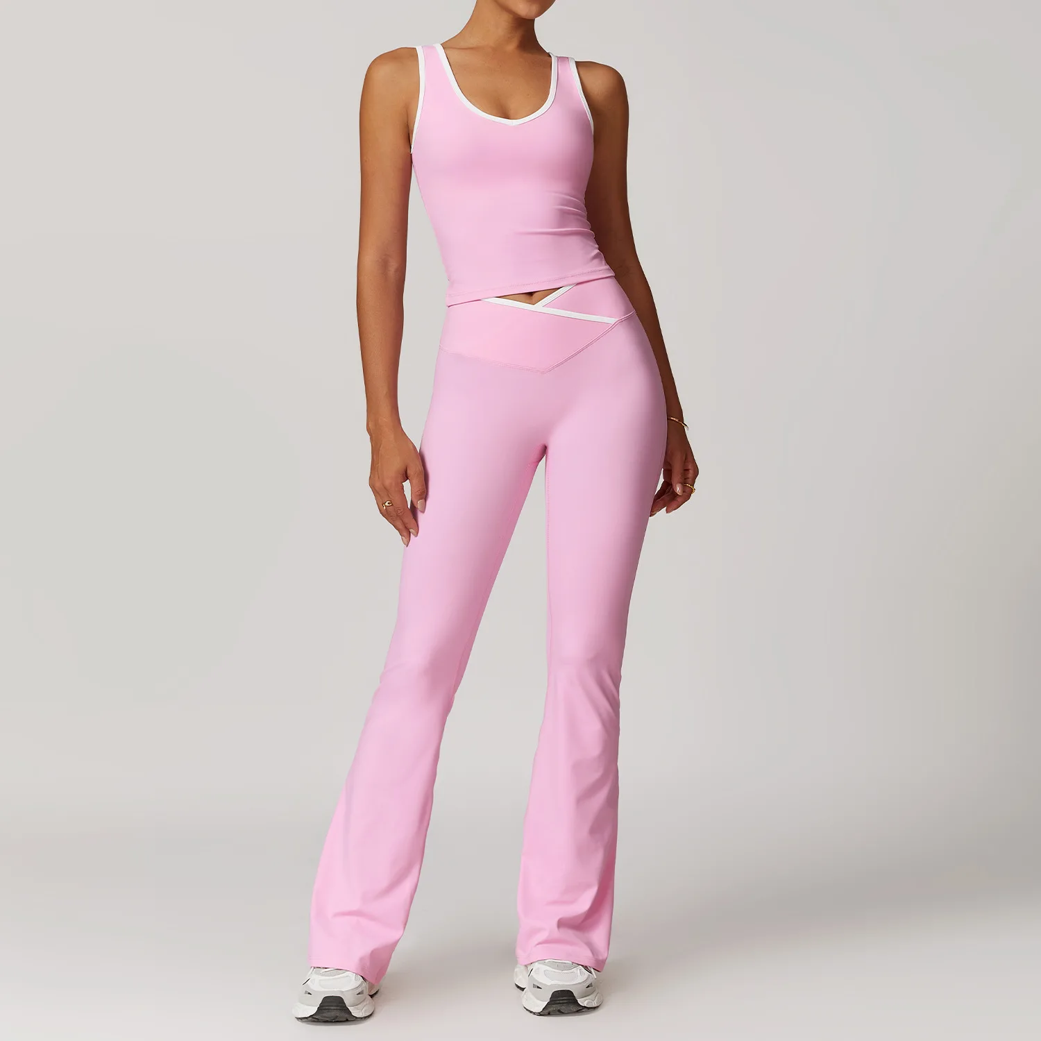 Conjunto de 2 uds de Yoga para mujer, chándal con sensación desnuda, conjuntos de entrenamiento, ropa de gimnasio, Push Up, Fitness, correr, ropa deportiva, Sujetador deportivo, traje de mallas
