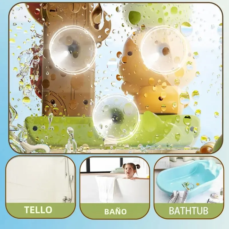 2025 Juguete de baño para bebé, juego de agua en forma de pato/flor, rueda de agua de León, diversión para niños en la bañera de ducha con ventosa, regalo para niños