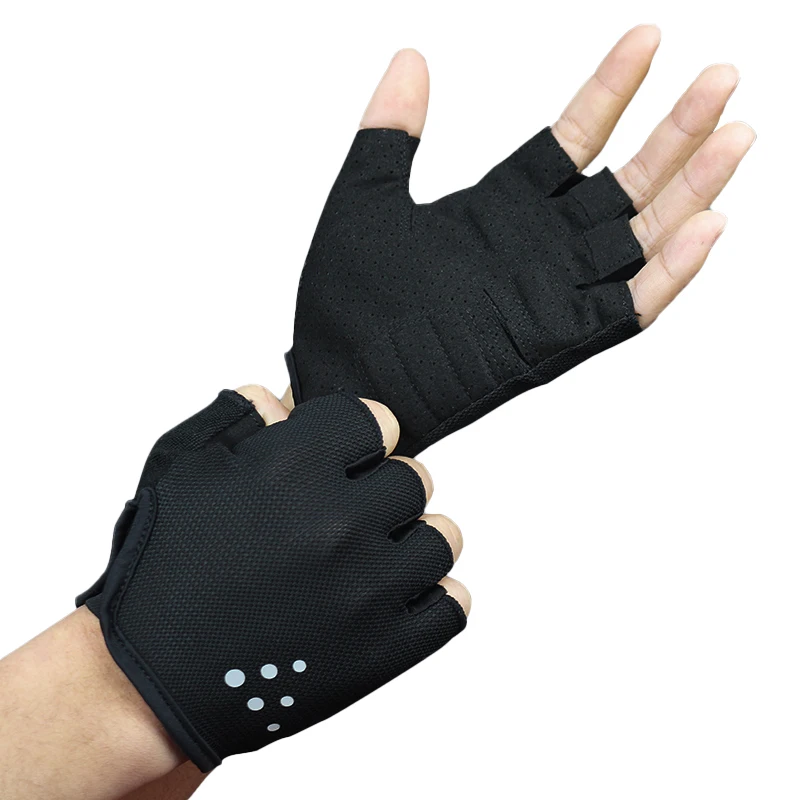Guantes de ciclismo deportivos para hombres y mujeres, guantes de punto, guantes de medio dedo para bicicleta