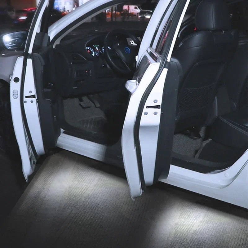 Luces LED para puerta de coche, interruptor magnético, luz de advertencia de bienvenida recargable, luz para habitación de almacenamiento anticolisión Interior de coche, 2 uds.