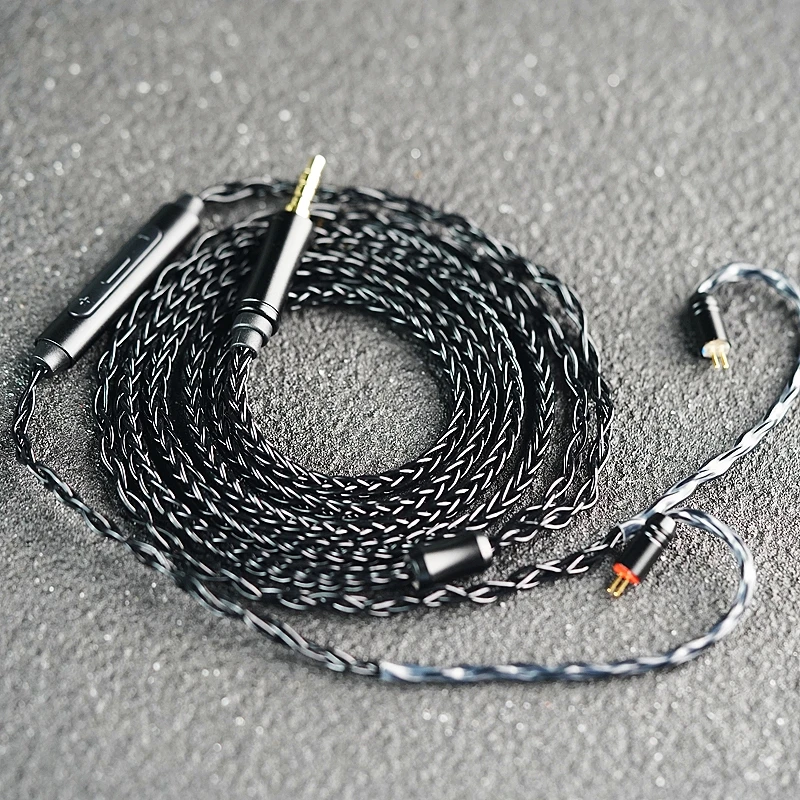 Cable de Actualización para Auriculares XINHS de 8 Hilos Negros con Micrófono