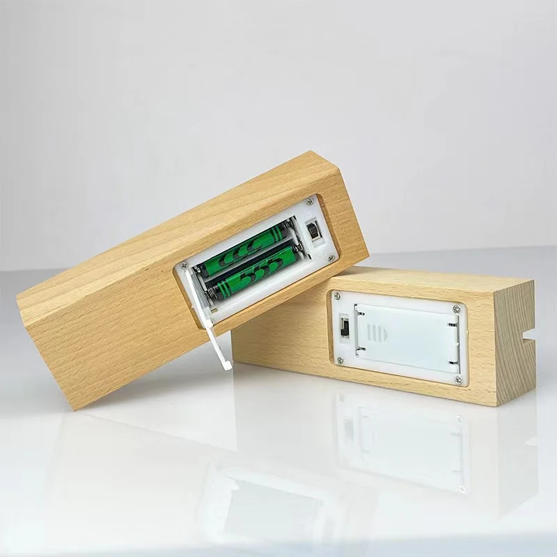 Soporte de exhibición de luz Led con Base de madera de 5,9 pulgadas con batería AAA para lámpara de noche acrílica personalizada arte de vidrio de resina DIY