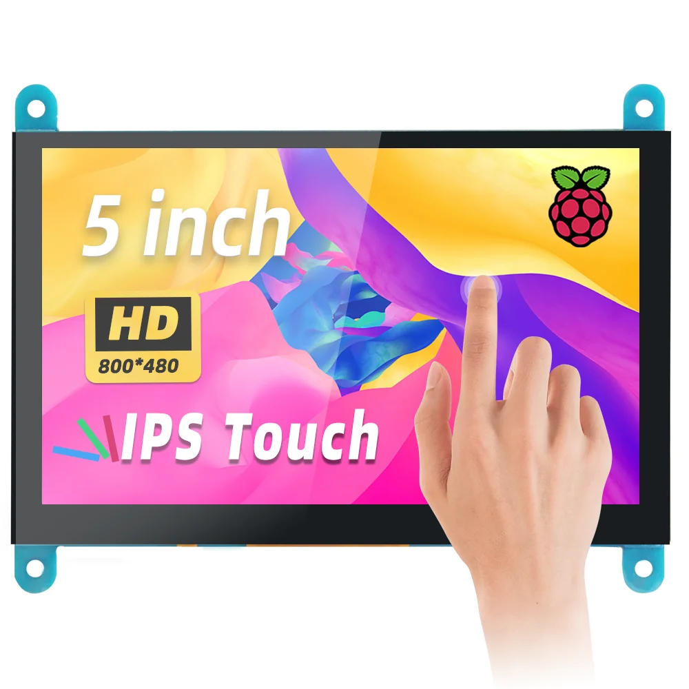 Pantalla Táctil Capacitiva LCD IPS de 5 Pulgadas 800*480 Monitor con HDMI para Raspberry Pi 5 4B 3B