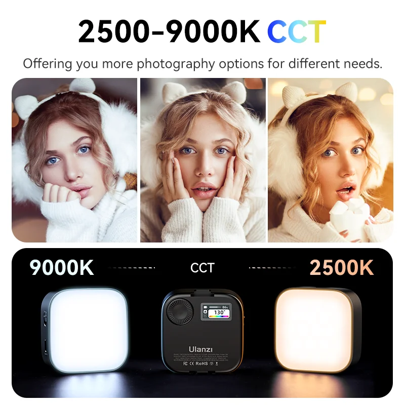 Ulanzi U60 RGB luz de vídeo 2500mAh Pockect luz de relleno 2500K-9000K para cámara teléfono trípode para fotografía vídeo transmisión en vivo