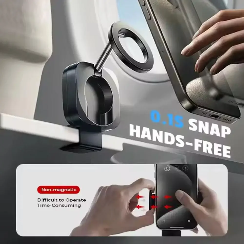 Soporte Magnético para Teléfono, Soporte de Viaje, 360 °   Soporte Giratorio para Teléfono en el Asiento Trasero, Ajustable, Compatible con Magsafe, iPhone y Xiaomi