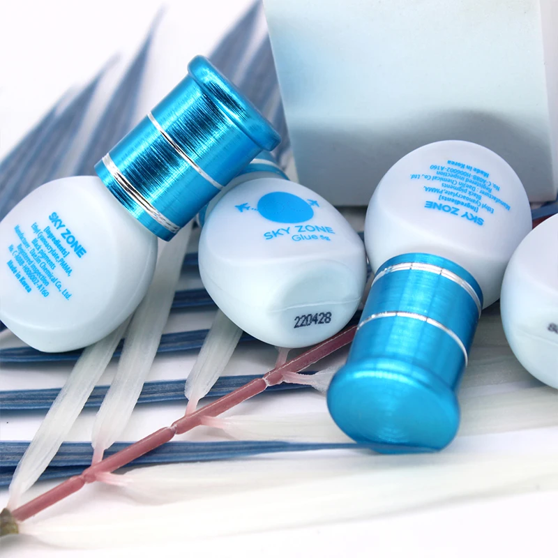 Pegamento para extensiones de pestañas Sky Zone, 5g, pegamento profesional para pestañas postizas Sky de Corea con bolsa sellada, herramientas de maquillaje, suministros para tienda