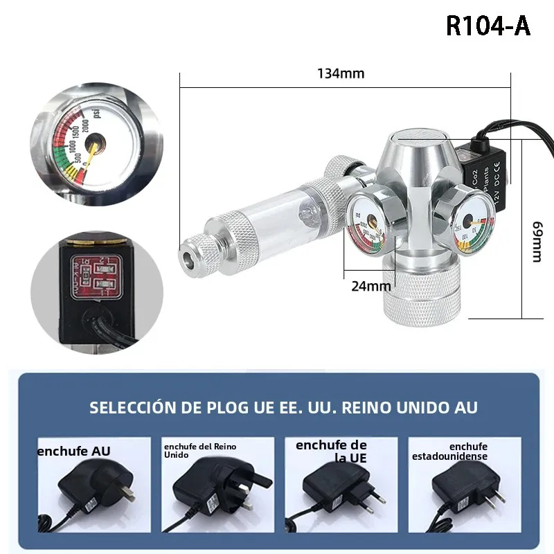 Nuevo Regulador de CO2 para Acuario DIY, Válvula Electromagnética, Contador de Burbujas, Sistema de Control de CO2, Válvula Reductora de Presión de CO2 para Peceras