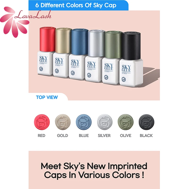 Pegamento de cielo de 5ml, adhesivo para pestañas postizas fuerte de secado rápido, larga duración, pegamento para extensión de pestañas de 6-7 semanas, bajo olor, sin irritación