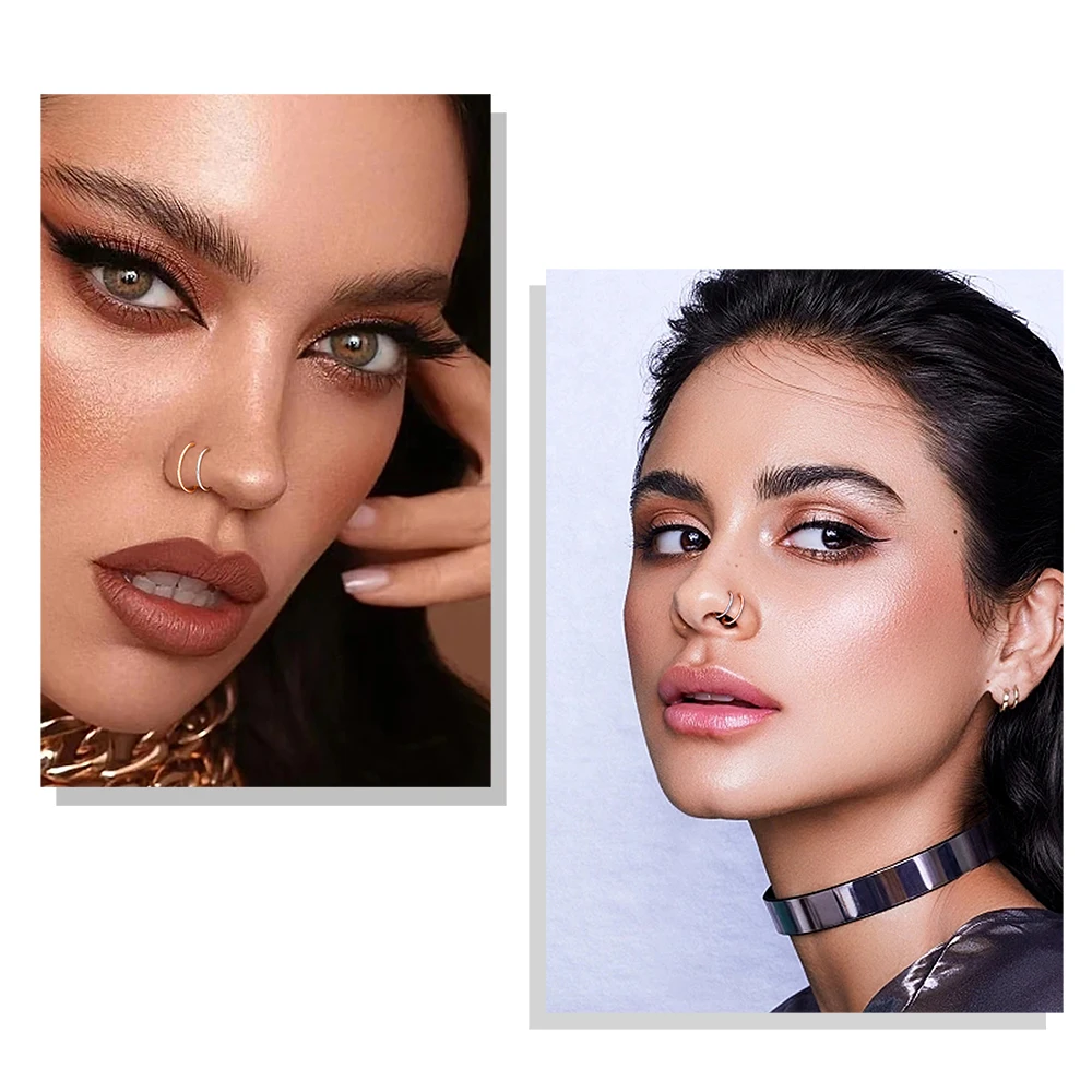 10/50PCS al por mayor, Aros redondos de titanio G23 para piercing, Anillos para la nariz, Clicker para septum, Joyería corporal para mujer, para cartílago de la oreja y tragus