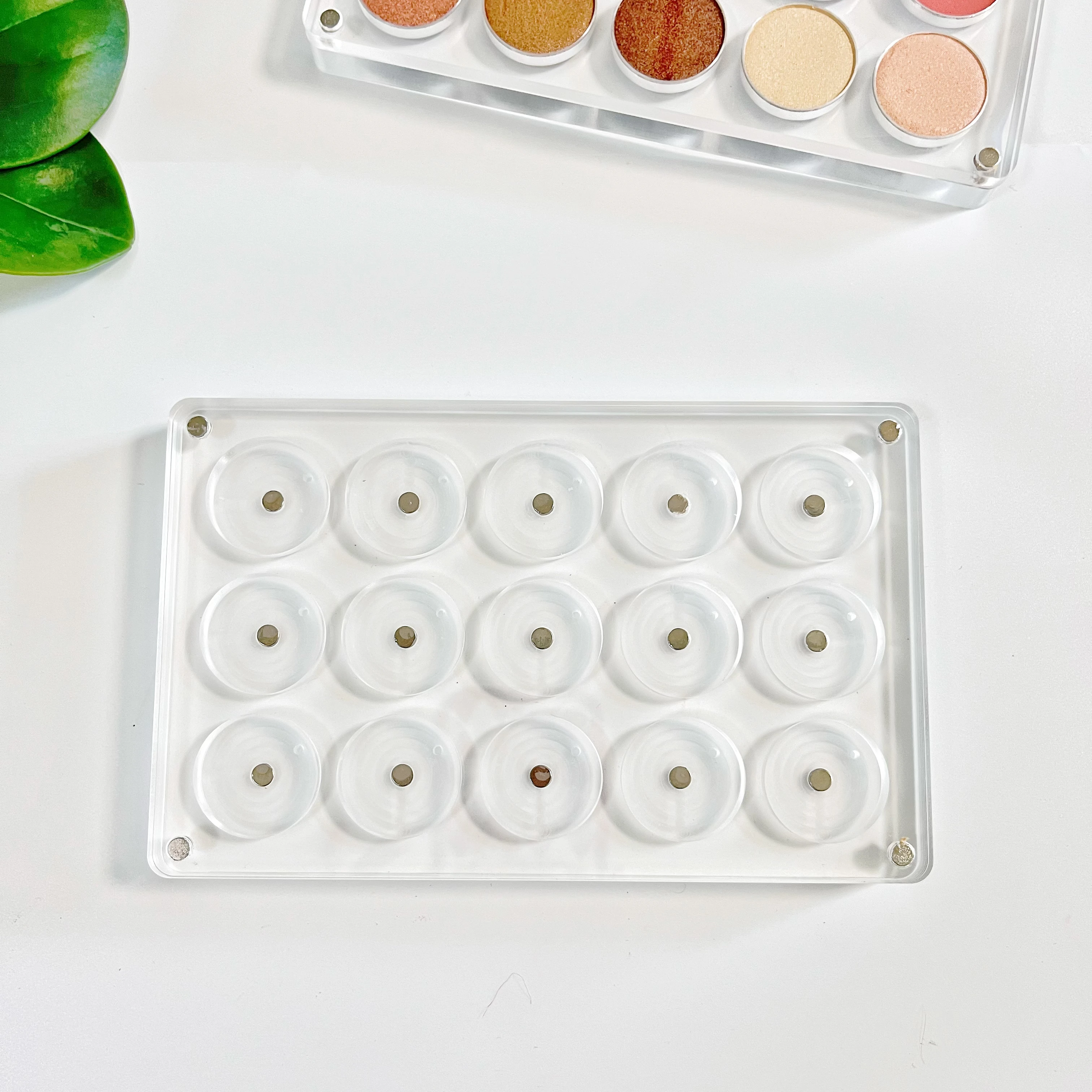 YicaiNew Paleta de Sombras de Ojos Magnética Vacía, Acrílica Transparente, Elegante, para Maquillaje, 26mm*4/9/15/24 Orificios