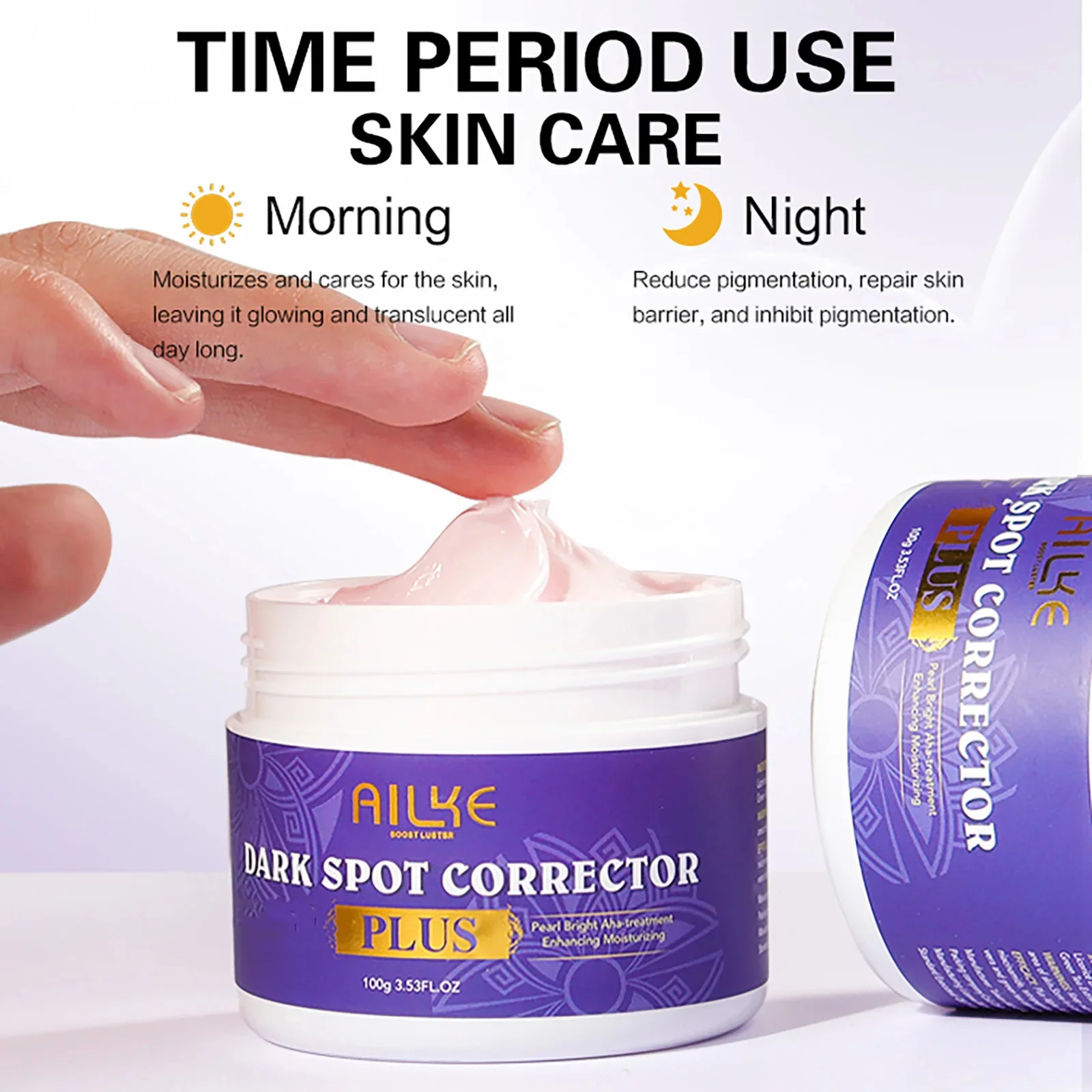 Crema Correctora de Manchas Oscuras AILKE PLUS para Rostro y Cuerpo, Anti Hiperpigmentación, Melasma, Pecas, para Todo Tipo de Piel, 100ml