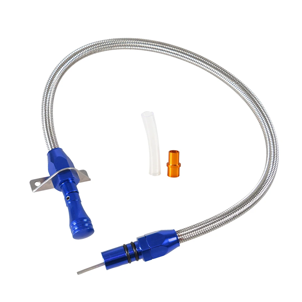 Varilla de nivel de transmisión flexible de acero inoxidable de 530 mm para GM Chevy TH-400 TH-350 Turbo SBC BBC 350 400