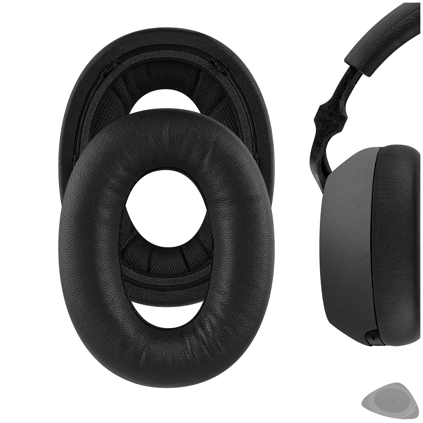 Geekria Elite almohadillas de repuesto de piel de oveja para auriculares, almohadillas para los oídos para Bowers & Wilkins B & W PX7, PX 7