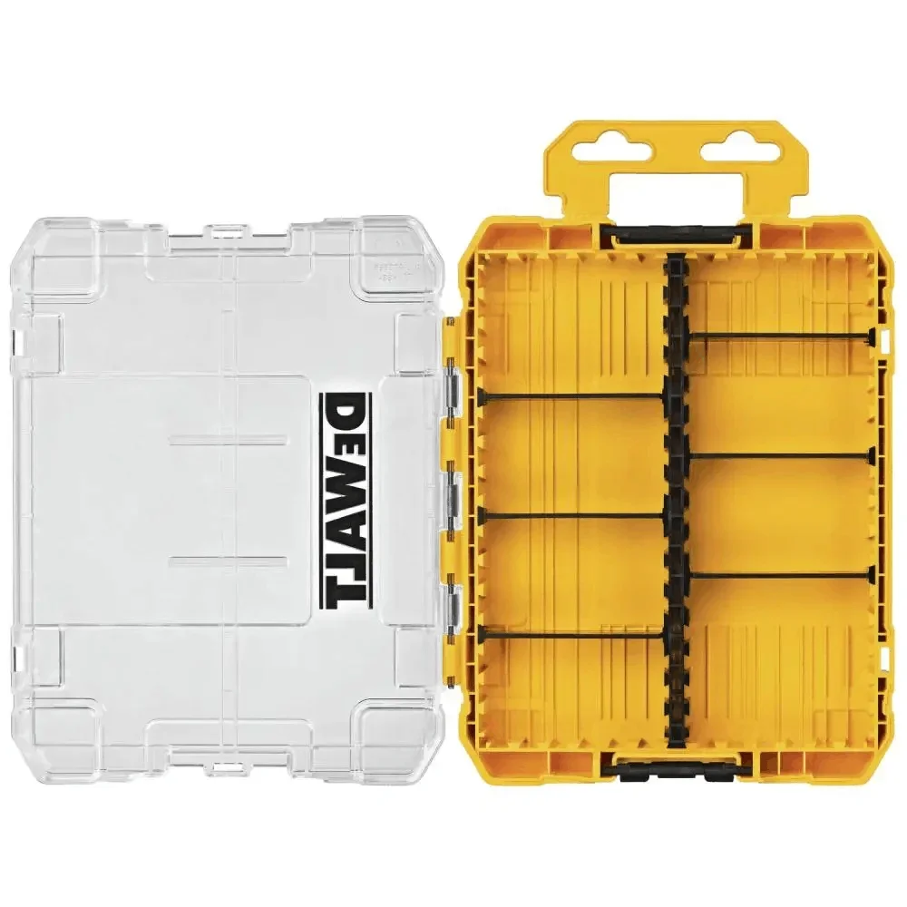 Caja de Almacenamiento Transparente DeWalt, Caja Organizadora con Compartimentos, Material PP Reforzado, para Tornillos y Accesorios, Apilable