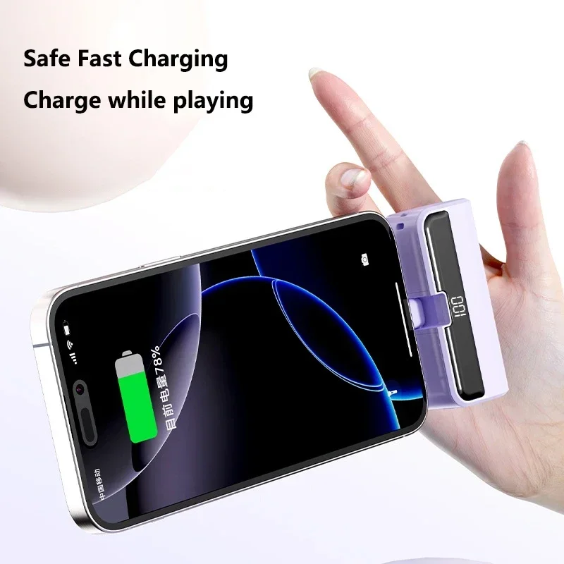 Batería Externa Portátil Lenovo de 500000 mAh, Carga Rápida, Alta Capacidad, para iPhone, Huawei, Samsung