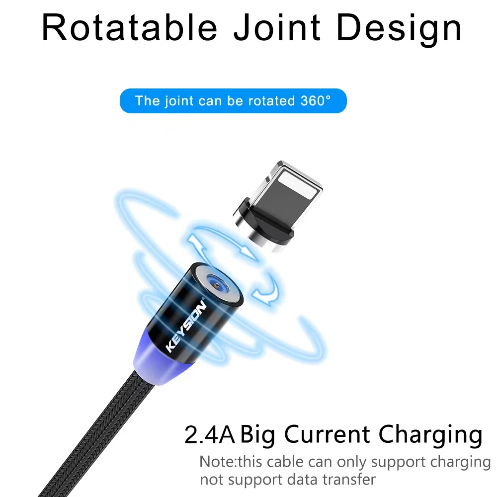 NNBILI Cable USB magnético LED Cable de carga rápida tipo C cargador magnético carga de datos Cable Micro USB Cable de teléfono móvil Cable USB