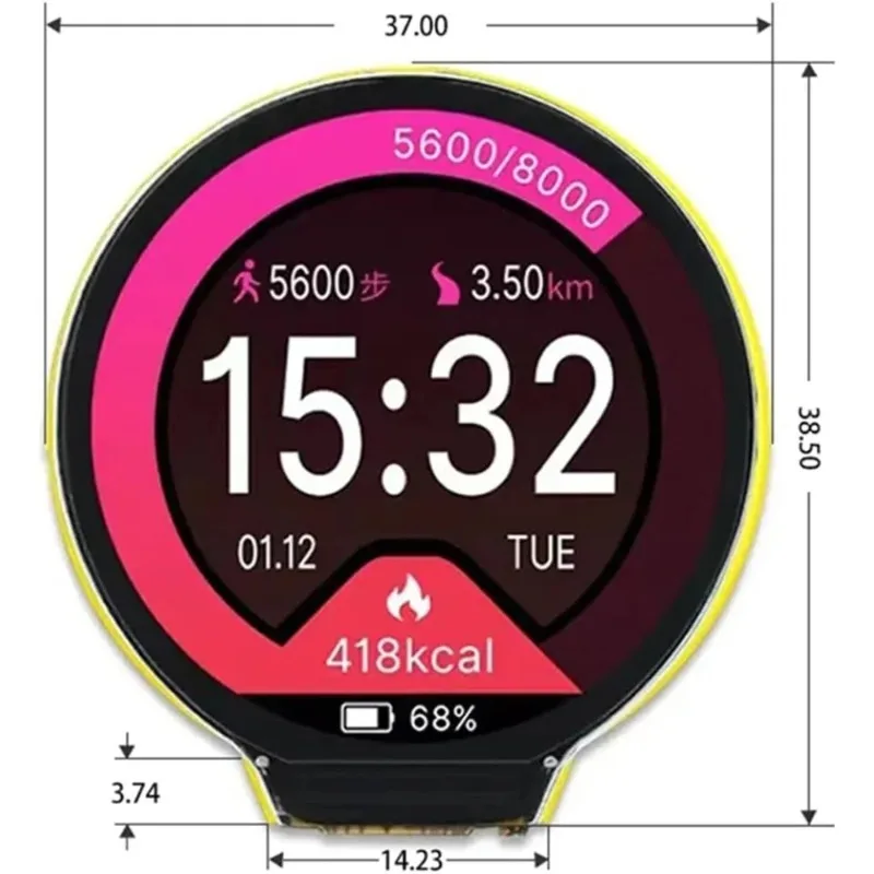 Pantalla IPS redonda de 1,28" 240x240 ESP32-C3 GC9A01 Módulo de pantalla táctil para proyectos portátiles IoT de reloj inteligente