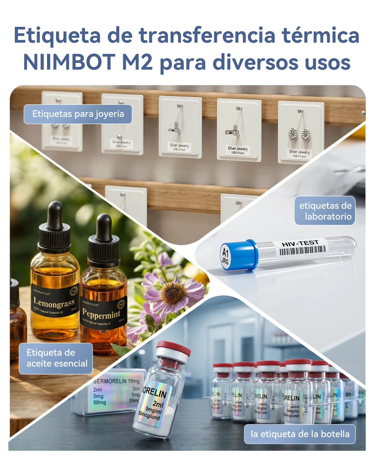 Niimbot-impresora de etiquetas de transferencia térmica portátil M2, máquina para hacer etiquetas adhesivas multifunción para ropa de oficina, Cable de alimentación