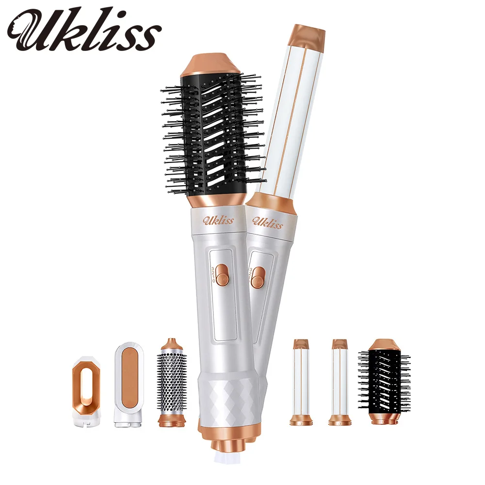 UKLISS Airstyler Pro Juego de secador de pelo 5 en 1, cepillo rizador de aire caliente, alisador, cepillo térmico